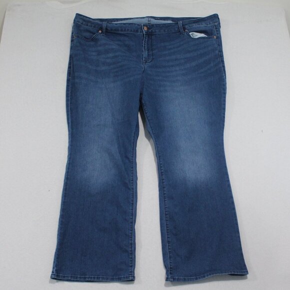 Old Navy Women Blue Jeans Kicker Boot Cut Size 26 Plus Short - Picture 1 of 10